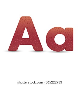 strawberry letter A on white background