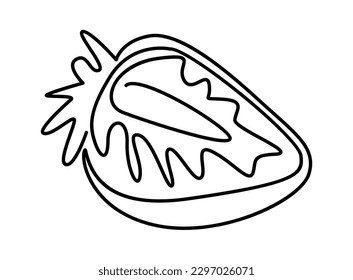 Elemento artístico de la línea de fresa. Ilustración del vector