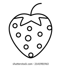 Strawberry line art icon delicious fruits