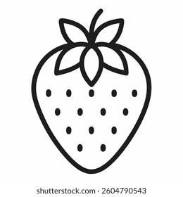 strawberry line art vector on white background