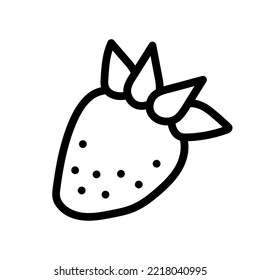 Strawberry line doodle vector icon. Kawaii strawberry. Funny fruit pun illustration, cute and simple doodle style drawing.