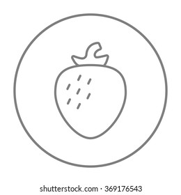 Icono de línea de fresa.