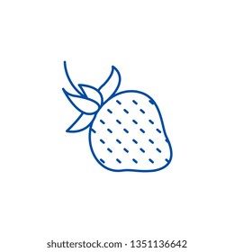 Strawberry line icon concept. Strawberry flat  vector symbol, sign, outline illustration.