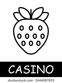 Strawberry line icon. Drum, chance, money, chips, croupier, game, loss, cards, winning, luck, cheating, bets, zero. Vector line icon for business and advertising