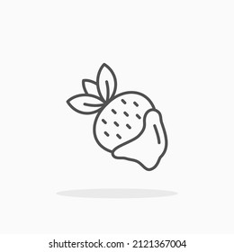 Strawberry Linie Symbol. Bearbeitbarer Strich und Pixel perfekt. Kann für digitale Produkte, Präsentationen, Print-Design und mehr verwendet werden.