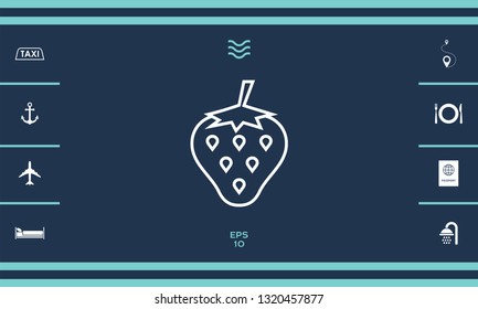 Strawberry line icon. Graphic elements for your design