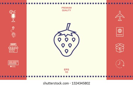 Strawberry line icon. Graphic elements for your design