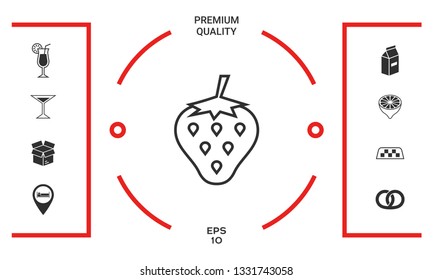 Strawberry line icon. Graphic elements for your design