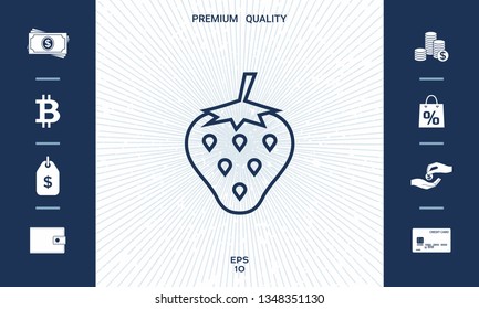 Strawberry line icon. Graphic elements for your design