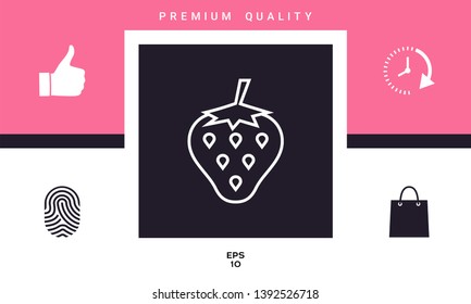 Strawberry line icon. Graphic elements for your design
