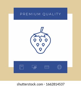 Icono de línea de fresa. Elementos gráficos para el diseño
