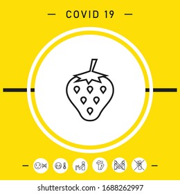 Strawberry line icon. Graphic elements for your design