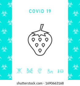 Strawberry line icon. Graphic elements for your design