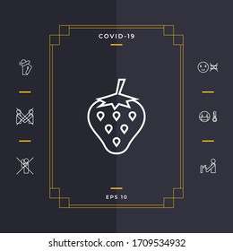 Strawberry line icon. Graphic elements for your design