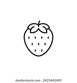 Strawberry line icon isolated on white background