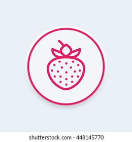 strawberry line icon on round shape