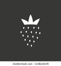 Strawberry line icon, outline vector sign, linear pictogram isolated on black. logo illustration. eps 0.