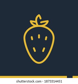 Strawberry line icon, outline vector illustration.