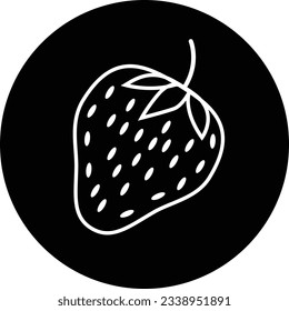 Strawberry line icon, outline vector sign, linear pictogram isolated on black. logo illustration