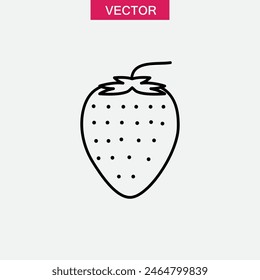 Strawberry line icon, outline vector sign, simple illustration for web and app on white background..eps
