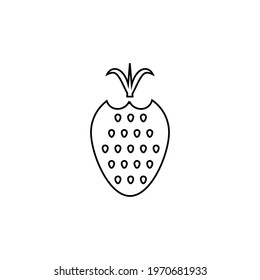 Strawberry line icon. Simple style fruit food symbol. Logo design element. T-shirt printing. Vector for sticker.