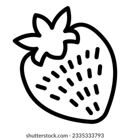 Strawberry line icon, valentine day concept, romantic fruit sign on white background, healthy dessert icon in outline style for mobile concept and web design. Vector graphics