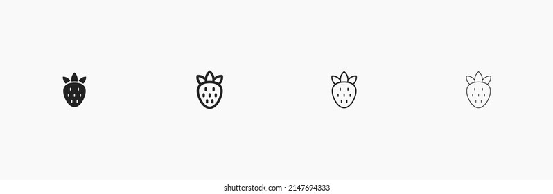 Strawberry line icon. Vector strawberry fruit illustration