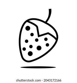 Strawberry line icon vector on white background