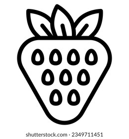 Strawberry line icon. Vitamin vector illustration isolated on white. Healthy food outline style designed for and app.