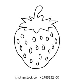Strawberry Line Symbole Vektordesign schwarz. Handgezeichnete Erdbeere. Einfaches Vektorsymbol. Kartoon-Erdbeersymbol Erdbeere zeichnen, Vektorgrafik.