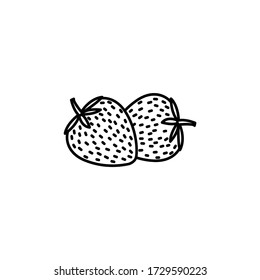 strawberry line illustration icon on white background