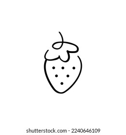 Diseño de iconos de estilo de línea de fresa