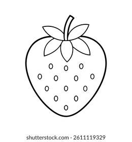 strawberry line vector icon on white background