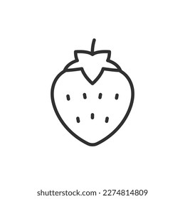 Strawberry, linear icon. Line with editable stroke