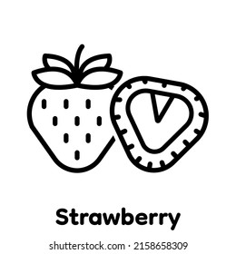 Icono lineal de fresa, Vector, Ilustración.