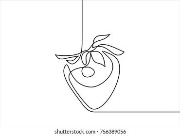Strawberry line-continuous line drawing 