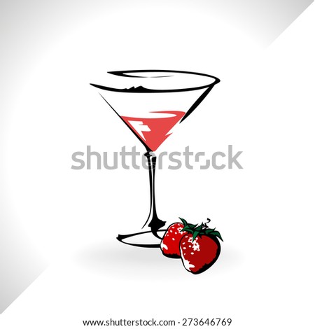strawberry liqueur vector