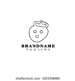 strawberry logo cartoon icon design template modern vector