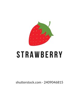 strawberry logo design idea isolated on white background