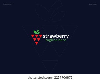 Strawberry logo design With triangle 