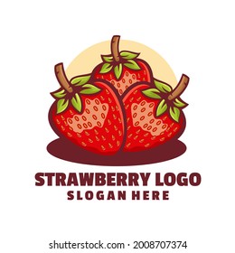 strawberry logo design vector template