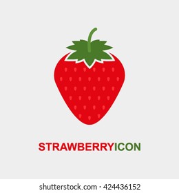 Strawberry logo flat style. Strawberry icon for web isolated on white background. flat vector illustration 
