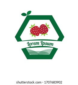 Strawberry logo icon. Modern vector illustration of Strawberry. Fruit a sweet dessert concept. The emblem of berry fruit.