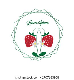 Strawberry logo icon. Modern vector illustration of Strawberry. Fruit a sweet dessert concept. The emblem of berry fruit.