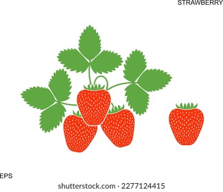 Logo de fresa. Fresa aislada sobre fondo blanco