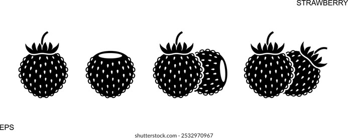 Strawberry logo.  Isolated strawberry on white background