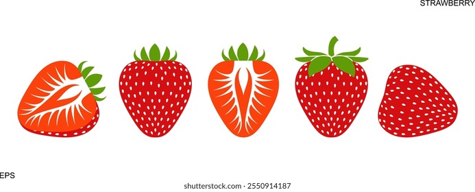 Strawberry logo. Isolated strawberry on white background