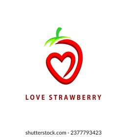 logotipo de fresa , logotipo de concepto de arte de línea, ilustración vectorial