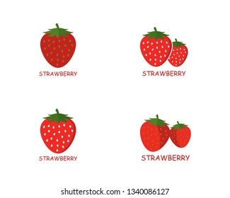 Strawberry logo template vector icon illustration design 
