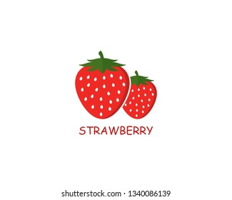 Strawberry logo template vector icon illustration design 
